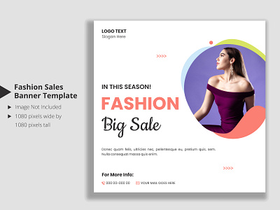 Fashion sale social media posts and web banner template