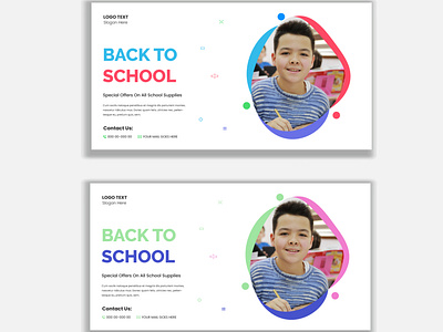 Back to school social media post and web banner template