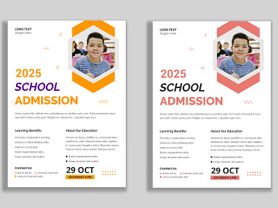 Back to school admission flyer template learn