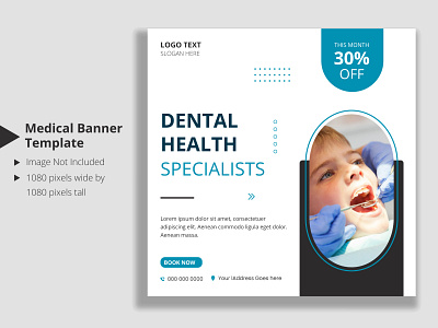 Dental clinic social media post banner template