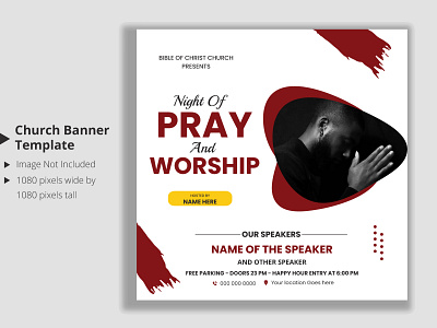 Night prayers worship conference flyer and banner template