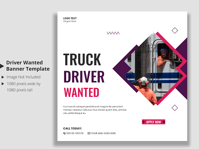 Truck drivers wanted social media and web banner new job