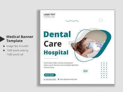Dental care hospital social media post banner template