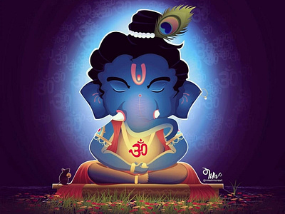 Ganesha_Illustration app branding design flat icon illustration illustrator vector web