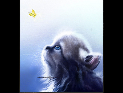 Digital_Painting_Cat design digital art digital painting drawing illustration sketch website