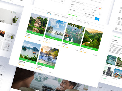 Layout web design by Lilyhomtel apartment booking green mockup payment tour transport travel uxui