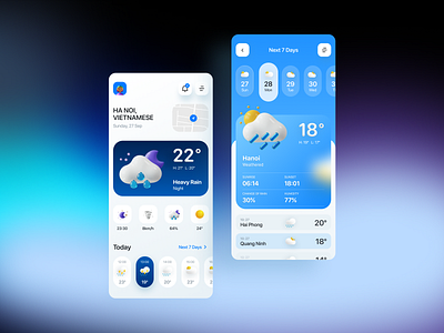 Weather Daily UI app design blue blur dailyui ios night weather