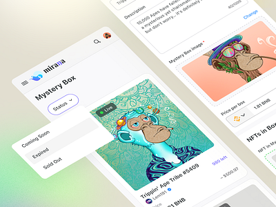 NFT Mystery Box blockchain crypto design marketplace nft ui ux