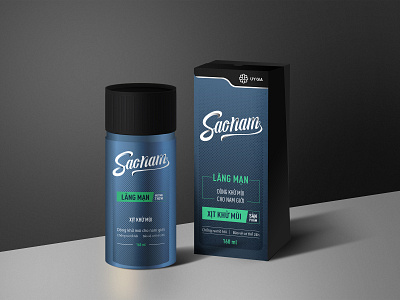 SaoNam - Spray deodorant branding cosmetics dark blue for men identity illustration logo men romantic saonam spray deodorant uygia