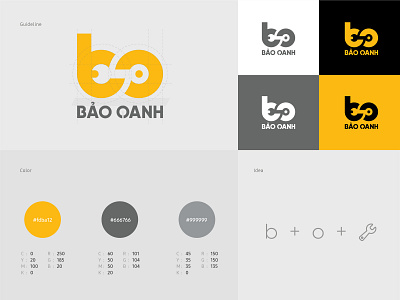 BaoOanh - Branding branding hand tools identity illustration logo spanner