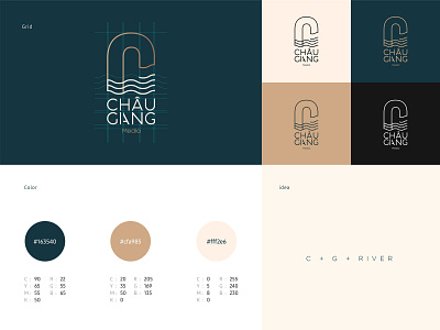CG Media - ChauGiang Brand branding cg design grid identity illustrator logo media river