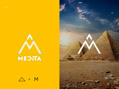 Medita - Essential oils 2 branding design essential oils identity illustration logo pyramid