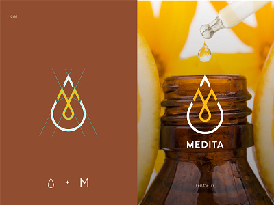 Medita - Essential oils 3 branding identity logo