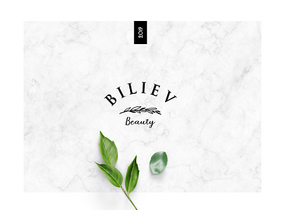 Biliev beauty brand green logo marble