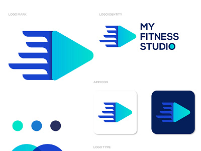 My Fitness Studio Logo design brand identity branding creative design flat identity logo logodesign typography