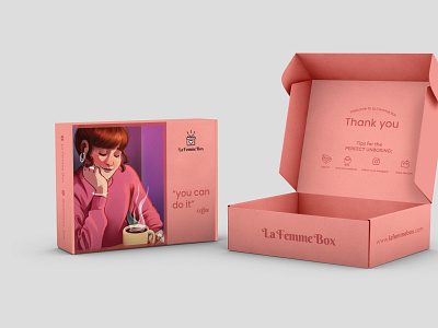 La femme box packaging design box design colourful box design dieline labeldesign layoutdesign logo design packaging box packaging mockup packaging print design print design