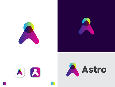 Astro A letter logo design a letter logo brand identity branding branding and identity colorful logo identitydesign logodesign logotype typogaphy
