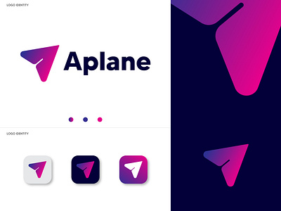 Aplane A letter logo design