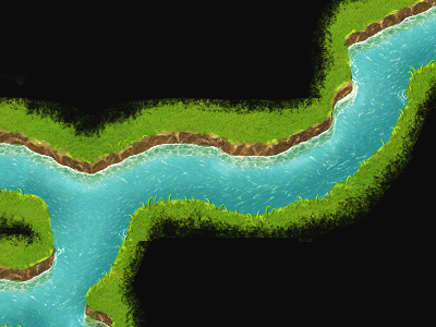 River builder game ground herb isometric nature pixel perfect river tile water
