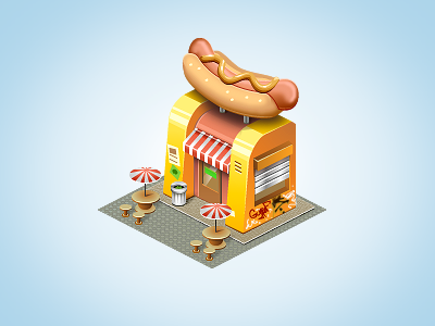 Hot Dog market building construction food game hot dog isometric pixel perfect sausage social