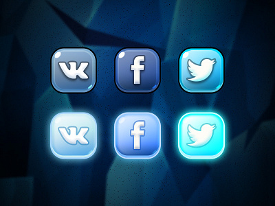 Share buttons states app button facebook game icon ios share social state twitter vkontakte