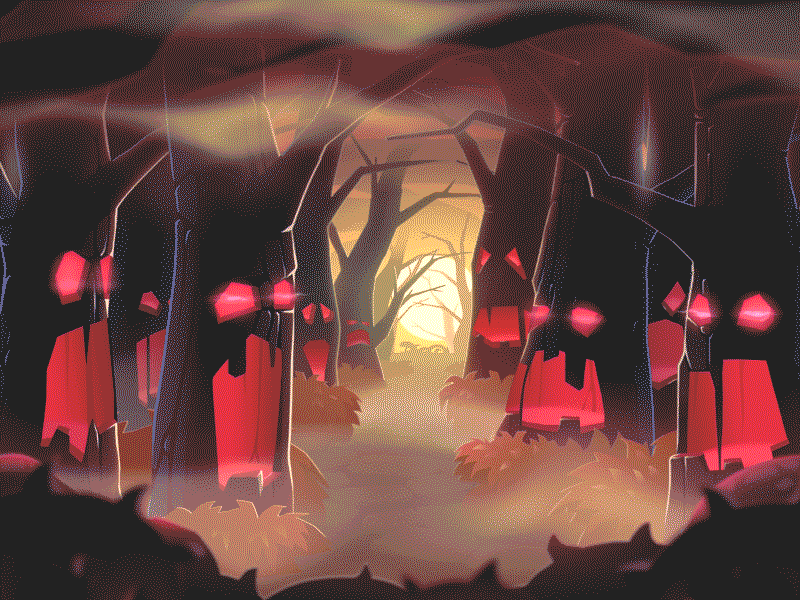 Creepy Woods background effect forest game haunted interaction ios parallax