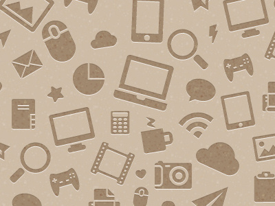 Icons Pattern bubble camera cloud coffee cup game grain icons ipad iphone laptop pattern set star texture work