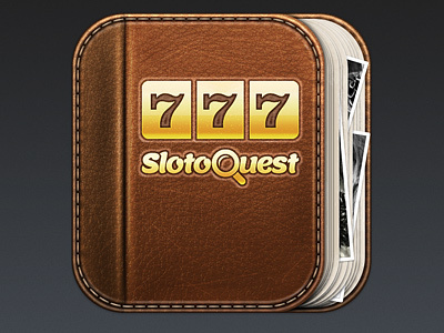 SlotoQuest game icon album application book casino game icon ios iphone leather paper photo picture stitch texture