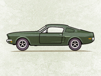 BULLITT 1968 bullitt car green illustration mcqueen movie mustang wheel