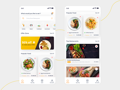 Food App - home page app clean design flat minimal mobile online typography ui ux