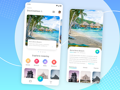 Travel App _ Tourism Concept :) app design mobile passion work ui ux