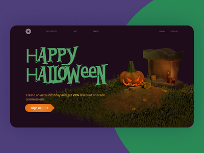 Halloween landing page for a fintech company