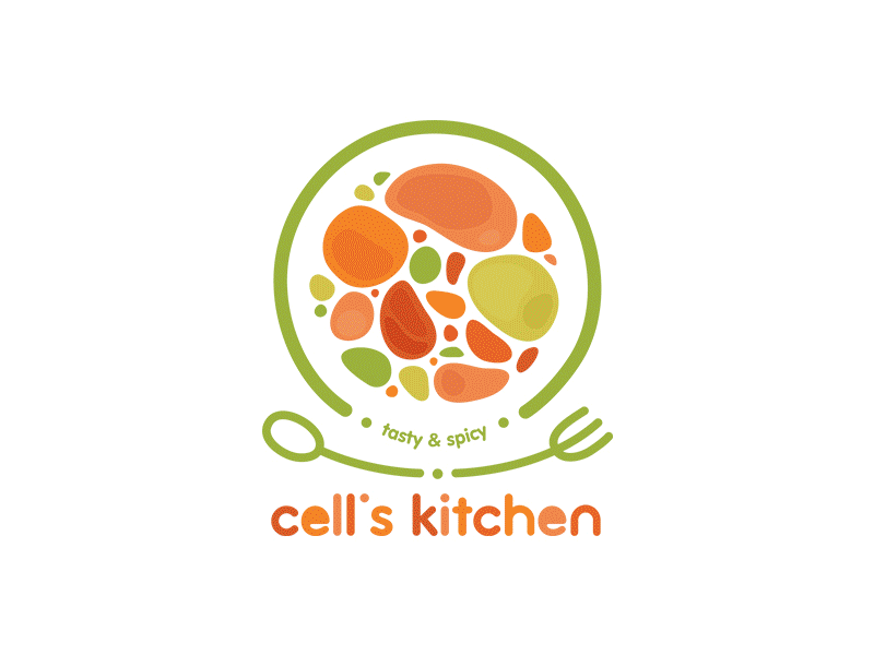 Cell's Kitchen branding cell concept design food green kitchen logo meat organic