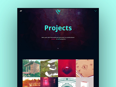 Website Projects Page design geometric graphic homepage low modern personal poly projects webdesign website