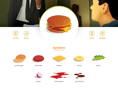 Big Kahuna Burger burger cinema design fiction food illustration movie poly project pulp recipe tarantino