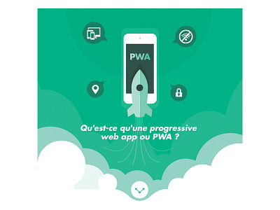 PWA Infographics cloud google graphic green illustration infographic mobile phone pwa rocket seo speed