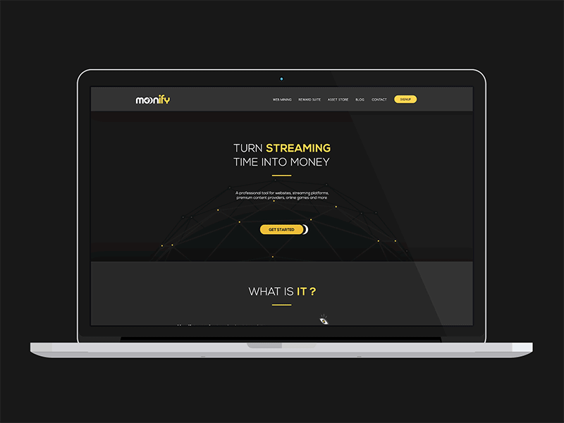 Moonify Homepage animation black graphic design homepage illustration ui website yellow