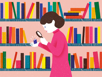 Library - illo for Read it forward book editorial library