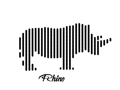 Rhino animal line rhino simpel