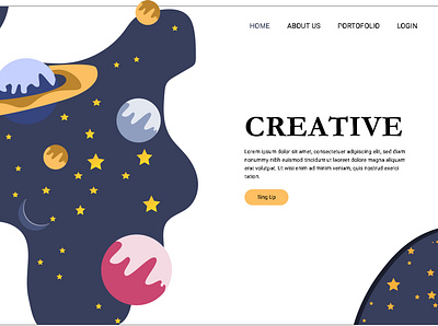 galaksi landing page design flat workplace ilustrari landingpage web design