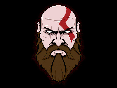 Kratos art game illustration illustrator kratos ps4
