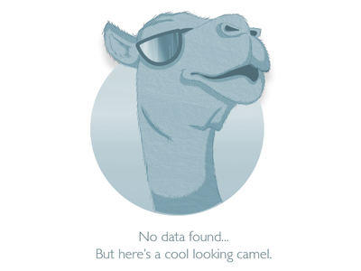 Too Cool for School animal camel empty state illustration illustrator photoshop web