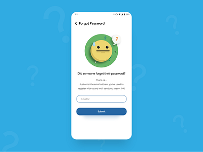 Forgot Password! android app concept design forgot forgot password illustration ios mobile mobile ui password ui