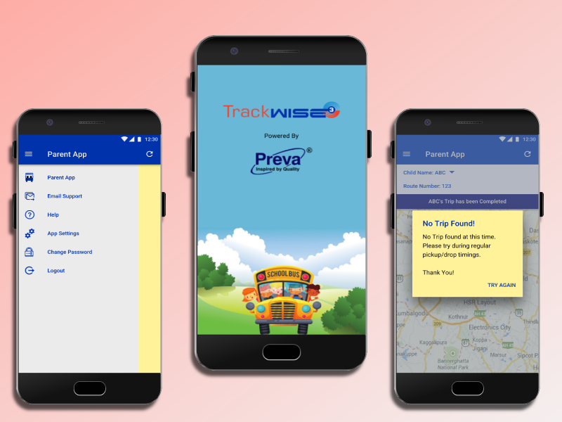 Redesign of School Bus Tracking App for Parents ios android product design trackwise3 parent app school bus tracking mobile app design design ui ux design illustration gravit designer graphic design