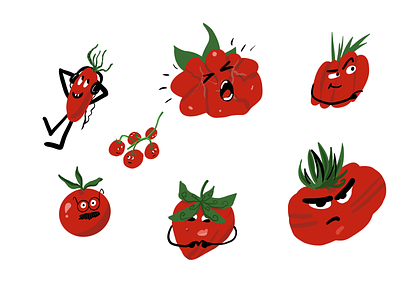 Аunny tomato illustration procreate