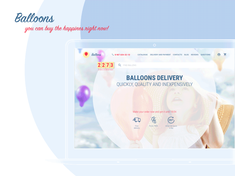 Balloons website animation balloons happiness sketch ui ux website