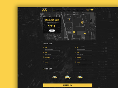 Taxi Web UI black cab concept design project taxi ui uiux ux web webdesign yellow
