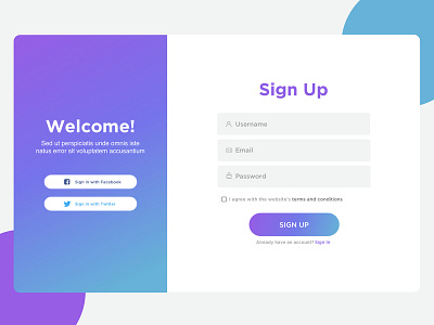 Sign Up - Daily Ui #001 dailyui dailyui 001 dailyuichallange design gradient icon signup uidesign uiux webdesign