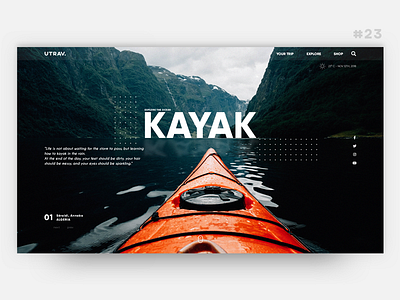 UTRAV. - Landing Page app clean design kayak kayaking landing landing page minimal page travel travel landing pag ui ui ux ui ux design ux web website