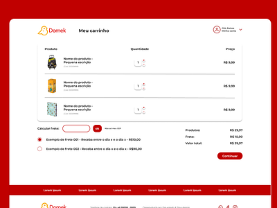 Domek e-commerce - shopping cart design layout site ui ux web